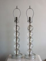 Pair of Glass Ball Lamps