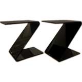 Pair of Black Lucite Z Tables