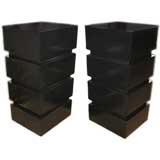 Pair of Ebonized Pedestals