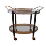 Hollywood Regency Nickel Silver Bar Cart