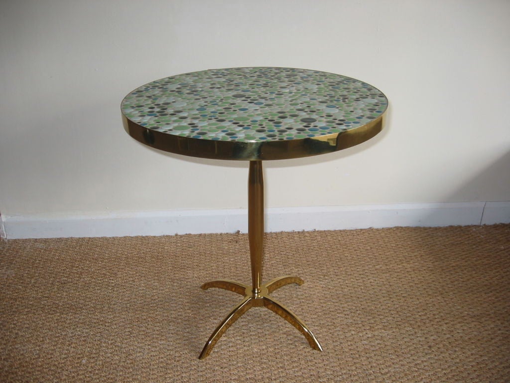 Round Tile Top Side Table