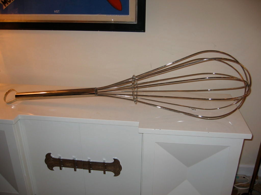 Nickel silver over steel-this large scale sculpture in the design of a whisk is one of Jere's grand creations. Originally sold in the retail store 