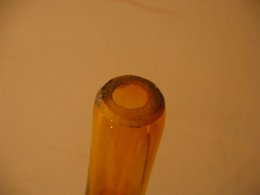 Blenko Monumental Bottle with Lucious Amber Stopper In Excellent Condition In North Miami, FL