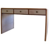 Vintage Parchment Waterfall Desk in the style of Jean-Michel Frank