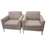Modern Chrome Base Armchairs