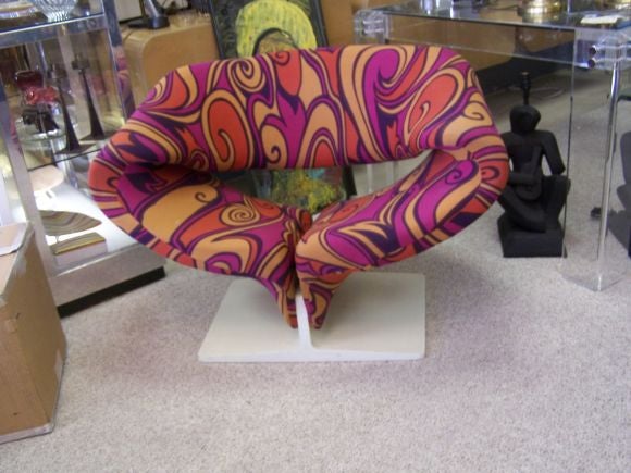 This art piece by Pierre Paulin is an Edition Artifact upholstered in Jack Lenor Larsen fabric and foam.