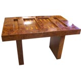 Milo Baughman Burled Wood Backgammon Table Vintage Milo Baughman Burled Wood Backgammon Table