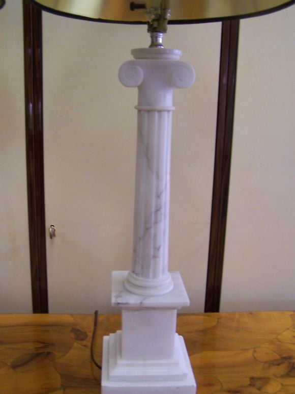 Pair of Ionic Columns in Carrera Marble