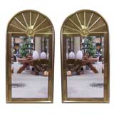 A Pair of Mastercraft Arched Bronze Mirrors (labeled)