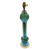Green and Aqua Column Glass Lamp