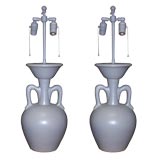 Pair of Grey Plaster Lamps in the Manner of Giacometti Pair of Grey Plaster Lamps in the Manner of Giacometti