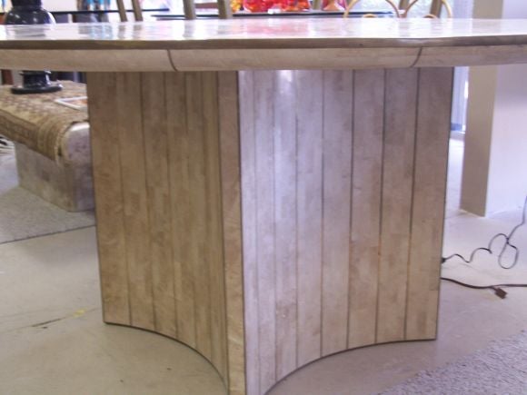 Wonderful Maitland-Smith Large Disc Parquet Table
