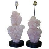 Pair of Rose Quartz Lamps