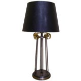 Column Brass Lamp in the Style of Jansen