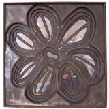 Vintage Tin Studio Sculpture in Daisy Pattern - SIGNED