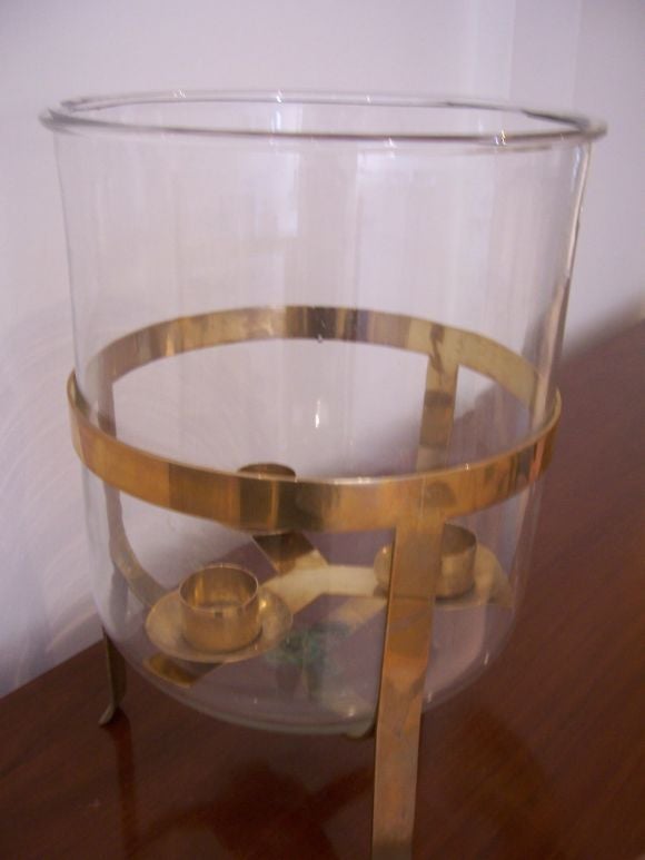 A Gabriella Crespi Hurricane Lamp (signed)