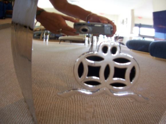 Pair of Nickel Plated Chinese Sidetables