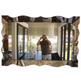 A Large Veined Frame Wall Mirror