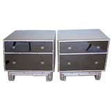 A Pair of Faux Bamboo Nightstands - Mirrored 
Silverleafed