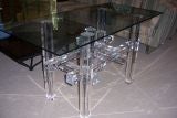 A Geometric Lucite Console Table by Charles Hollis Jones