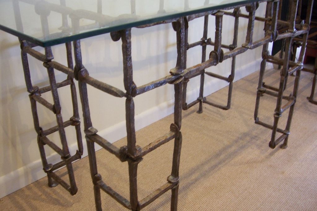 Mid-20th Century A Railroad Spike Sculptural Table Base