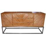 A Bamboo Sideboard on Chrome Base