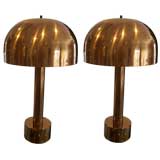 A Pair of Laurel Modern Copper Finish Table Lamps