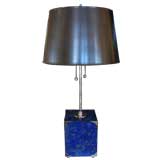 A Pair of Lapis Lazuli Stone Table Lamps by Gustavo Olivieri