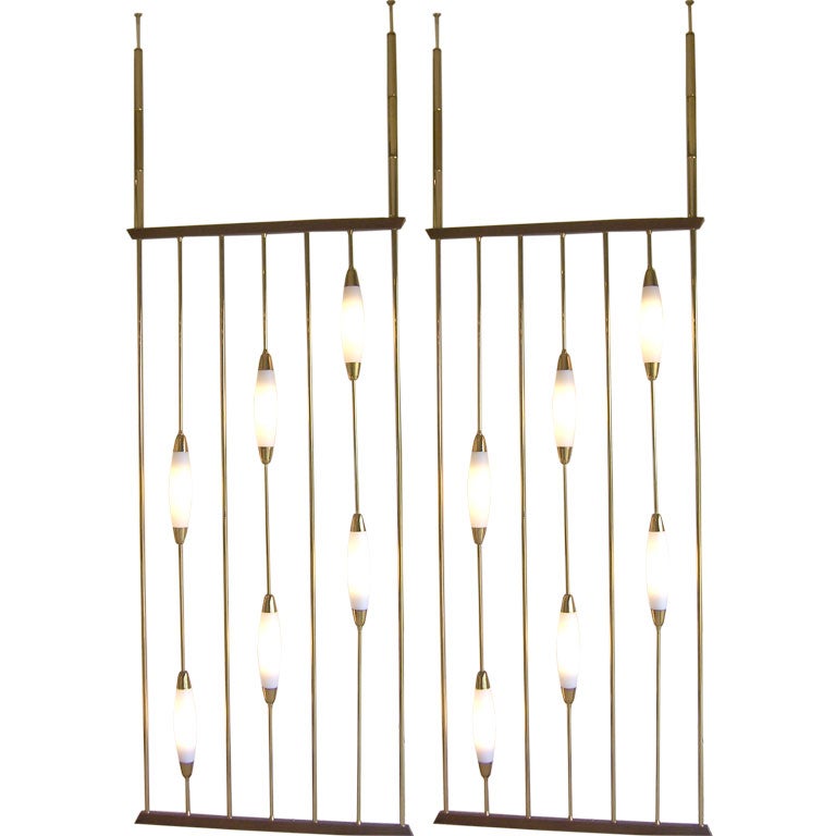 A Two Panel Lighted Room Divider from 1960's