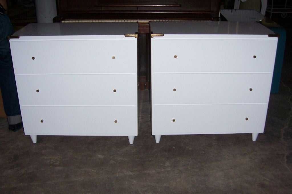A Pair of White Lacquer Chests