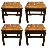 A Set of Four Asian Style Copper Top Sidetables