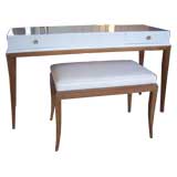 A Tommi Parzinger Vanity/Desk and Bench