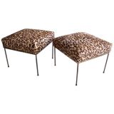 Wild and Fun Faux Cheetah Square Stools