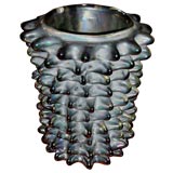 Gray Opaque Textured Murano Vase, ca. 1950