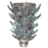 Striking pale blue Vintage Murano "spike" vase, ca. 1950