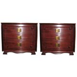 Vintage A Pair of  Mahogany Commodes in the Oriental Style
