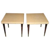 A Pair of Cork Topped Occasional Tables by Paul Frankl