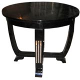 A Black Lacquered Art Deco Occasional Table with Extra Leaf