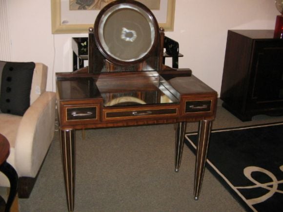 A Rosewood  Art Deco Dressing Table in the Style of Ruhlmann