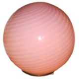A Pink Swirl Murano Glass Lit Ball Lamp by Vetri