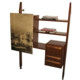 A Wall Mounted Secretaire in Walnut and Parchment
