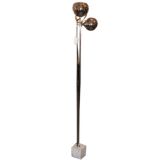 A Two Light Modernist Floorlamp with a Marble Base