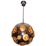 Vintage A Chrome and Glass Prism Sphere Shaped Chandelier