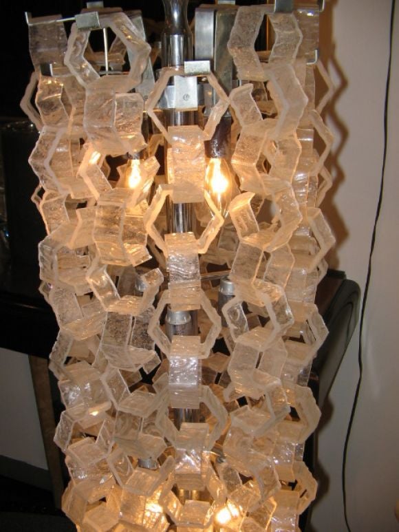 A  Free Standing Murano Glass "Chandelier" Floorlamp by Mazzega