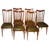 A Set of Six Mahogany Dining Chairs, Italy ca. 1950