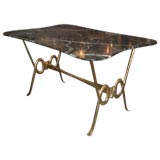 A Brass and Marble Italian Art Deco Occasional Table