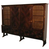 A Italian Modern Library Cabinet in Rosewood and Mahogany