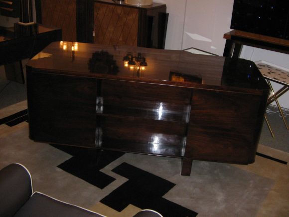 An Exceptional Signed Art Deco Desk in Mahogany by Jules Leleu