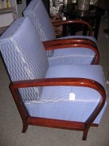 A Pair of Mahogany Art Deco Open Armed Club Chairs