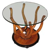 A Glass Topped Mahogany Art Deco Occasional Table